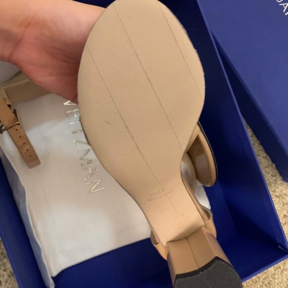 Stuart Weitzman 75 Lessnudist nude leather sandals EU 36/US 5.5 Brand New - Picture 4 of 10